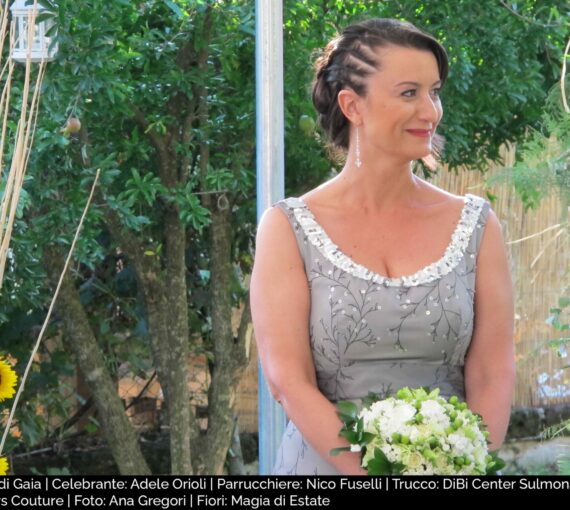 Location: Le Favole di Gaia | Celebrante: Adele Orioli | Parrucchiere: Nico Fuselli | Trucco: DiBi Center Sulmona | Abito sposa: Les Gars Couture | Fiori: Magia di Estate | Foto: Ana Gregori